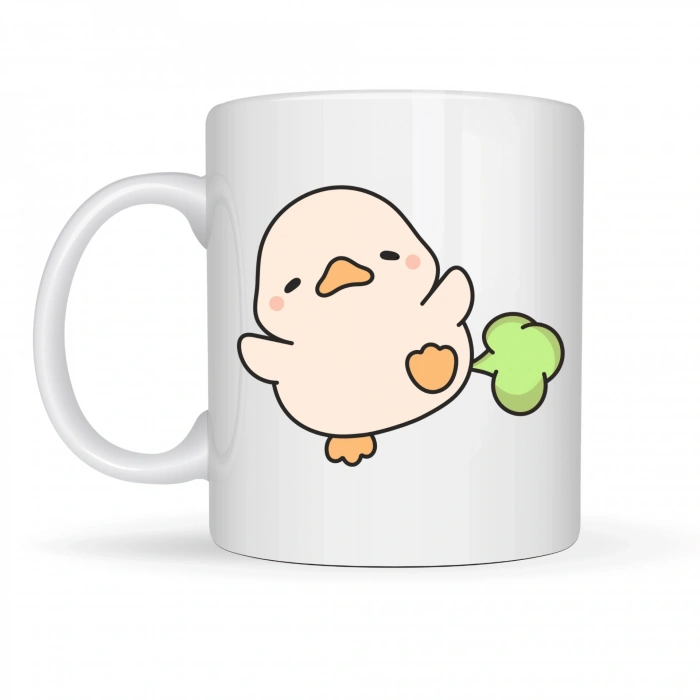 Sevimli Civciv Tasarımlı Porselen Kupa MODEL 90 – Eğlenceli, Tatlı ve Neşe Dolu Kahve Kupası