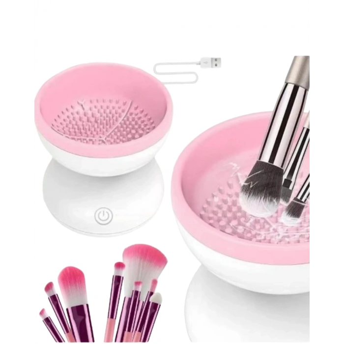 Silikon Yüzeyli Elektrikli Makyaj Fırçası Temizleme Kabı