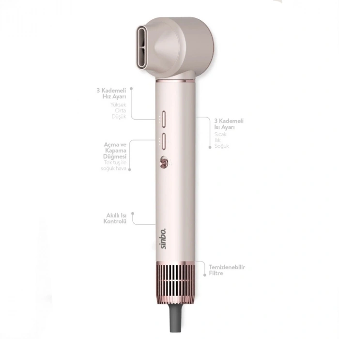 Sinbo Air Brush Saç Şekillendirme Cihazı - 5 Başlıklı - Rose Gold Renk