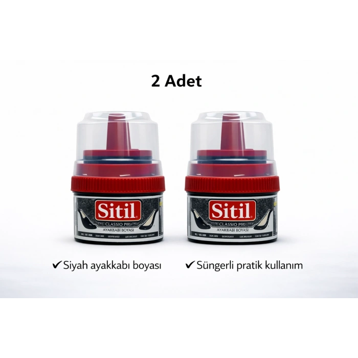 Sitil Classic Ayakkabı Boyası Siyah Parlatıcı Süngerli 2 Adet