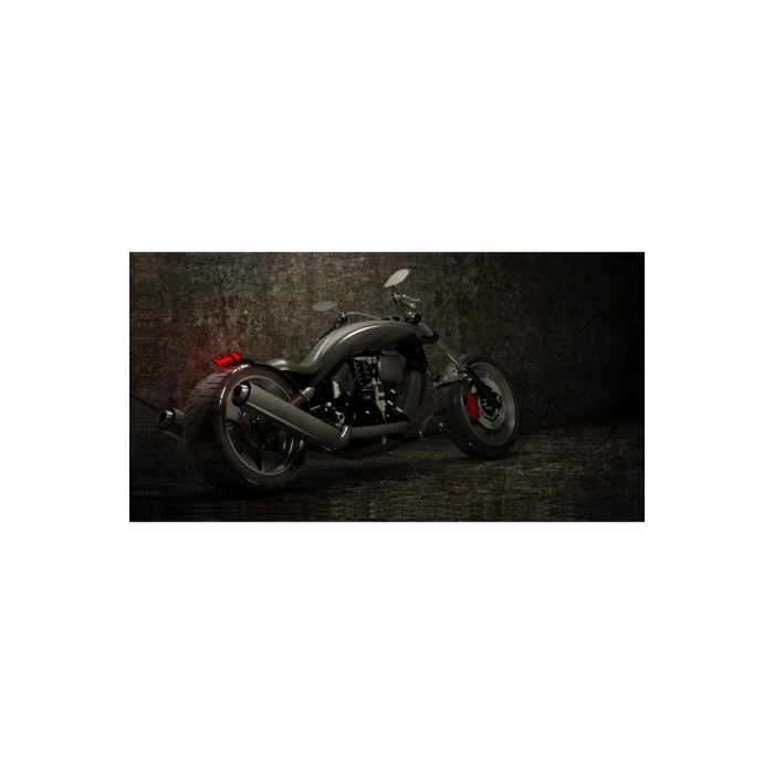 Siyah Motorsiklet Canvas Tablo (60x120)