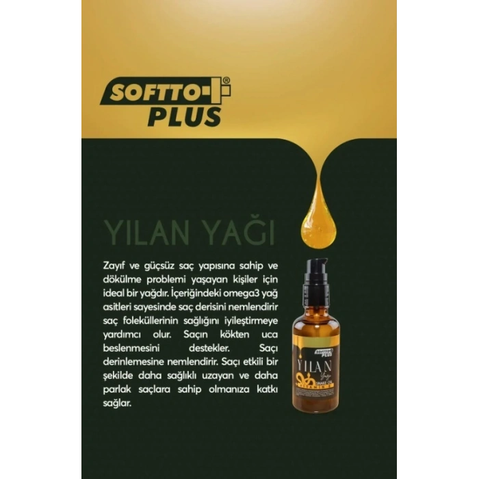 Softto Plus Bitkisel Saç Canlandırıcı Yılan Yağı Saç Bakım Yağı 50 ml