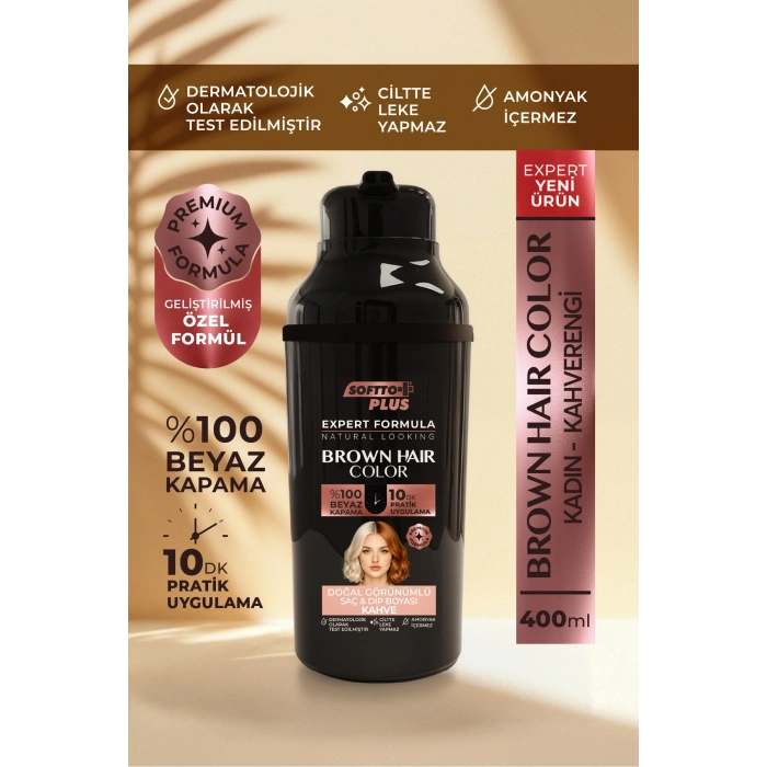 Softto Plus Expert Women Brown Hair Color – Kahverengi Geliştirilmiş Formül Doğal Görünüm 400 ml