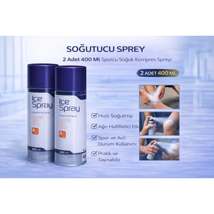 Soğutucu Sprey 400 Ml 2 Adet Sporcu Soğuk Kompres Spreyi