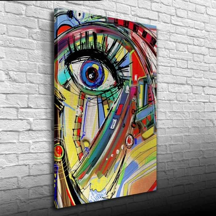 Soyut , Çok Renkli Dekoratif Kanvas Tablo 50 x 70