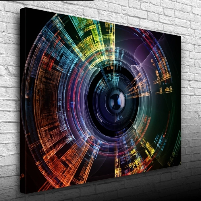 Soyut Fotoğraf Objektifi Koyu renklerde Kanvas Tablo 50 x 70