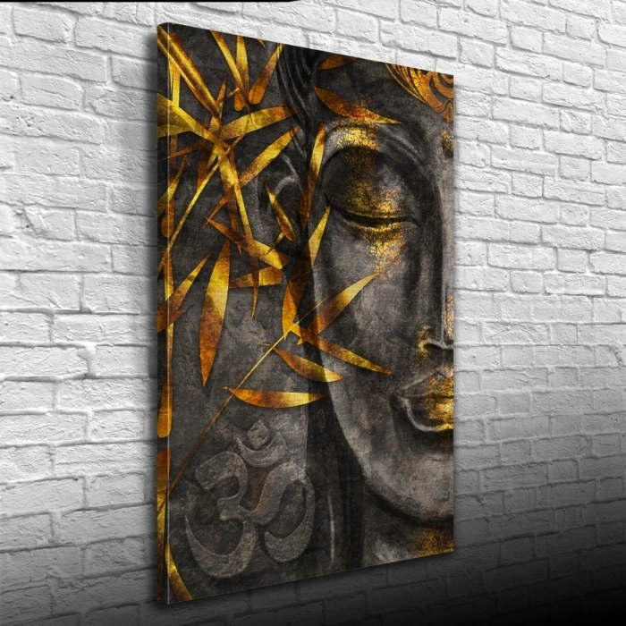 Soyut Gri ve Altın rengi Kadın Görseli Kanvas Tablo 50 x 70