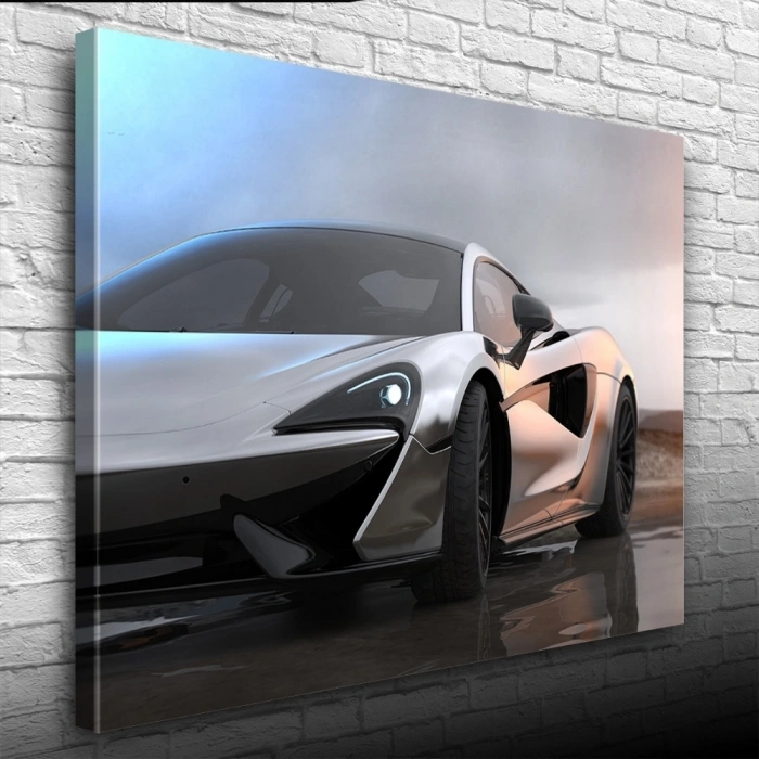 Spor Gri Araba Kanvas Tablo 50 x 70