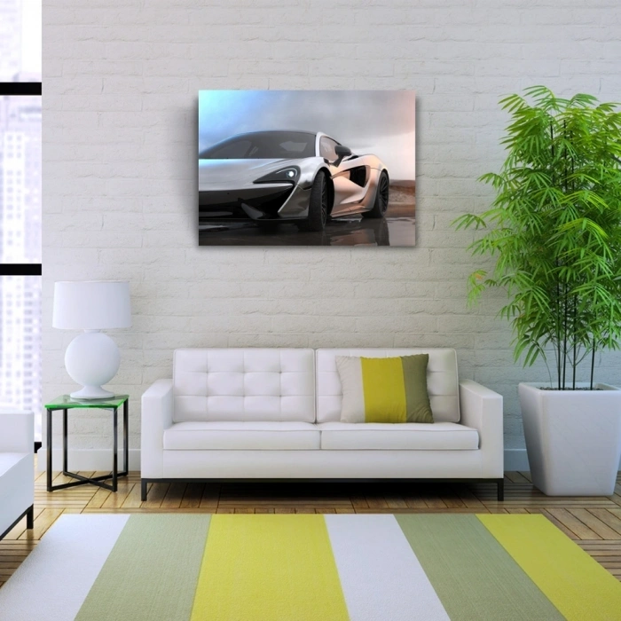 Spor Gri Araba Kanvas Tablo 50 x 70