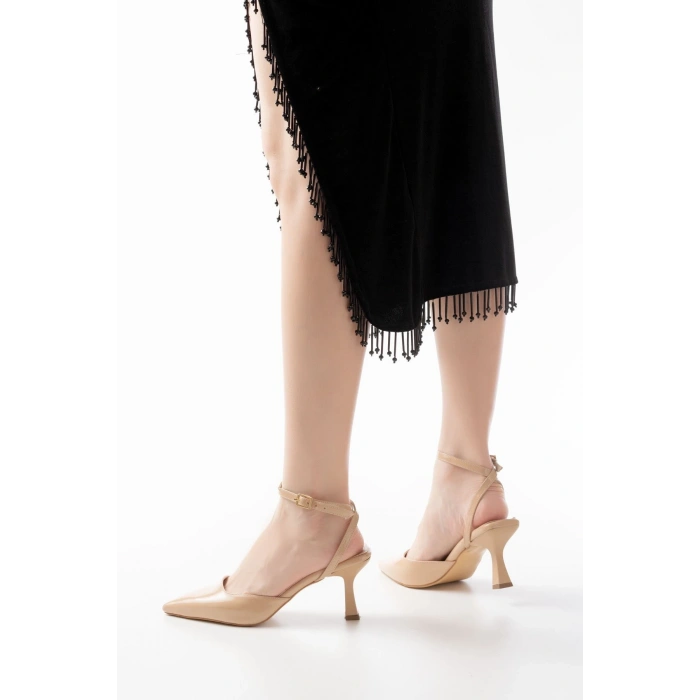 ST-004 Nut Rugan Günlük 7 cm Topuklu Bayan Ayakkabı