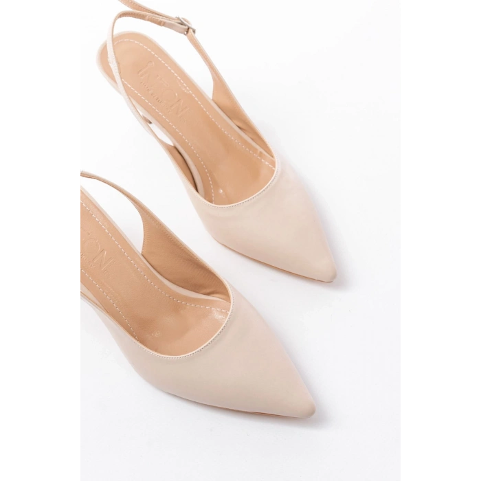 ST-1152 Bej Günlük 7 cm Topuklu Kadın Ayakkabı