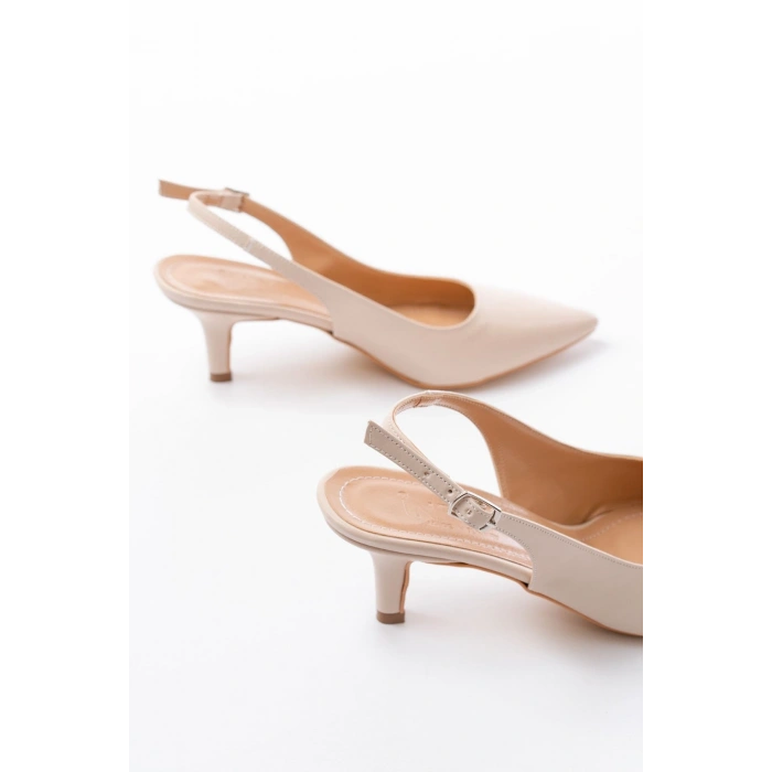 ST-1152 Bej Günlük 7 cm Topuklu Kadın Ayakkabı