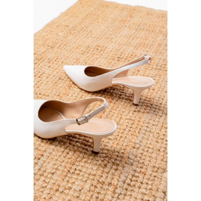 ST-1152 Beyaz Günlük 7 cm Topuklu Kadın Ayakkabı