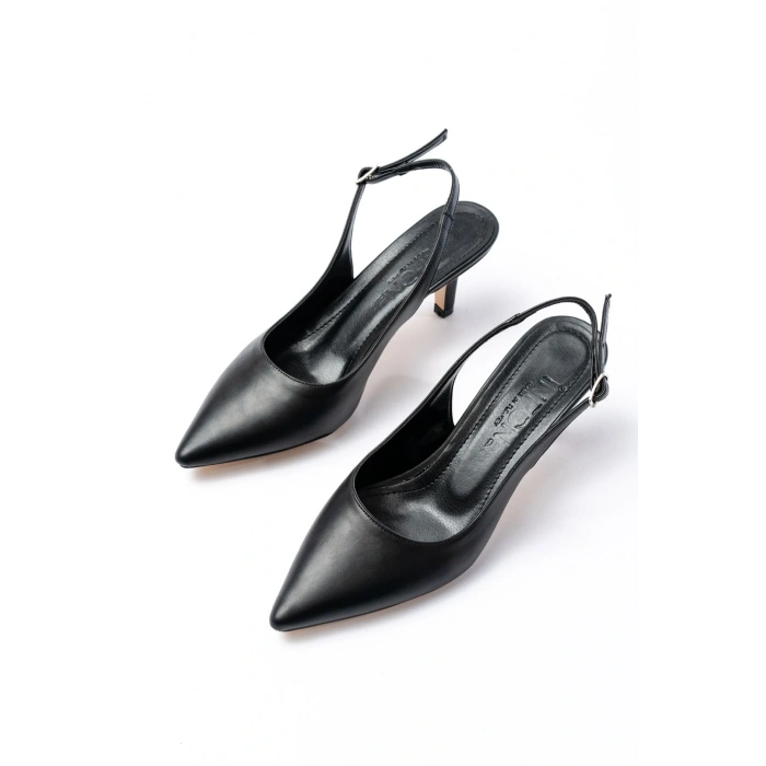 ST-1152 Siyah Günlük 7 cm Topuklu Kadın Ayakkabı