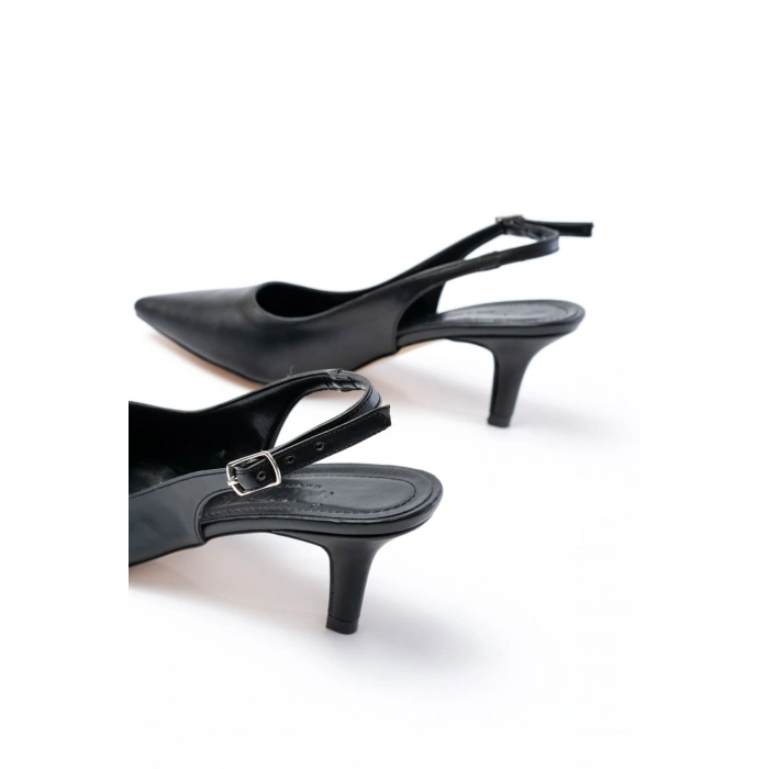 ST-1152 Siyah Günlük 7 cm Topuklu Kadın Ayakkabı