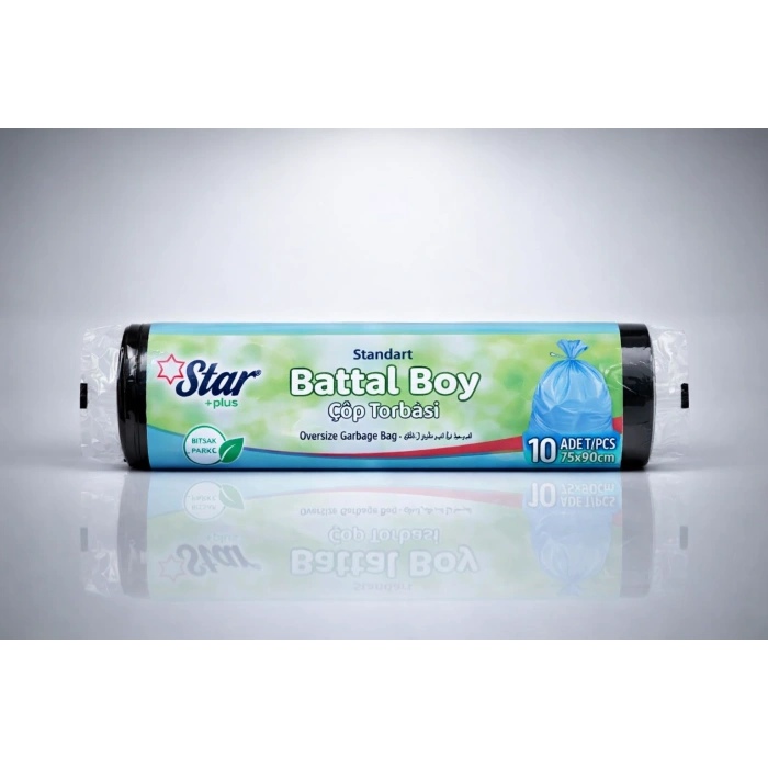Star Plus Standart Battal Boy Çöp Torbası 75x90 cm 10lu Dayanıklı Büyük Boy Çöp Poşeti 2 Adet