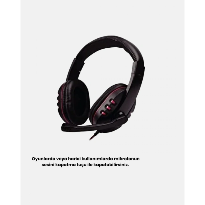Stereo Ses Destekli Mikrofonlu  Kulaklık – Yumuşak Pedli