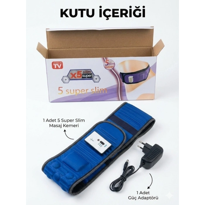 Super Slim 5 motorlu Titreşimli Masaj Kemeri Göbek Eritme Aleti