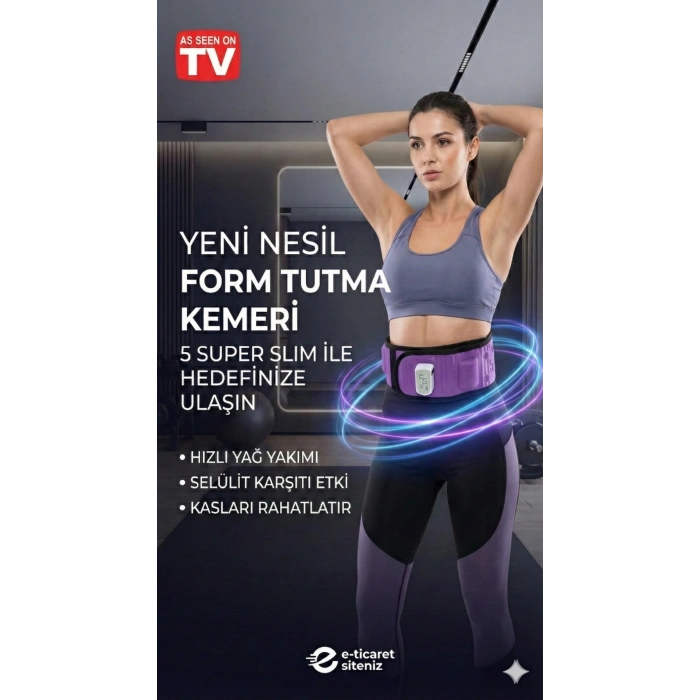 Super Slim 5 motorlu Titreşimli Masaj Kemeri Göbek Eritme Aleti