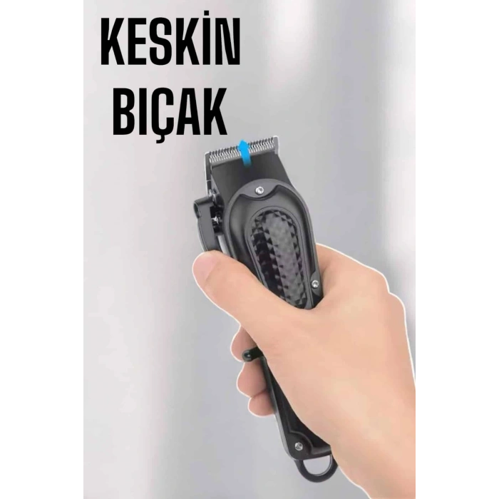 Suya Dayanıklı Tıraş Makinesi Keskin Bıçaklı Dijital Göstergeli Şarjlı