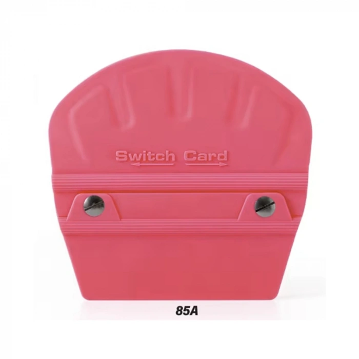 Switch Card Oval Ragle PPF/TPH Cam Filmi Çekme Uygulama Aparatı Teflonlu 85A Sertlik 10x9cm Pembe