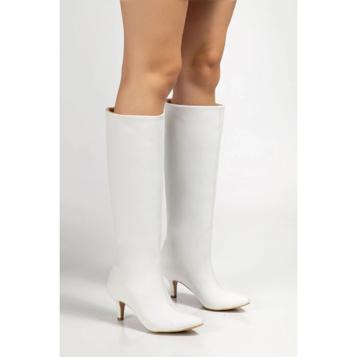 SYT-2025 Beyaz Cilt Günlük Kadın Çizme