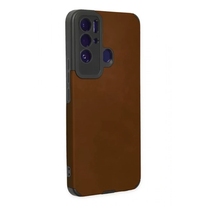 Tecno Pova Neo Kılıf Loop Deri Silikon - Kahverengi