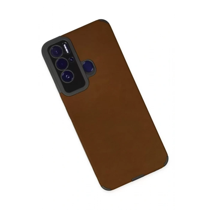 Tecno Pova Neo Kılıf Loop Deri Silikon - Kahverengi