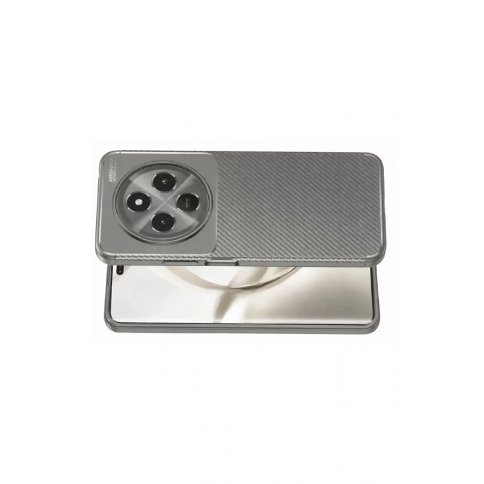 Tecno Spark 30C Kılıf Auto Focus Karbon Kapak - Gri