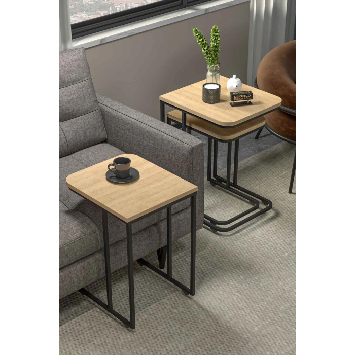 Tekerlekli 3lü Zigon Sehpa