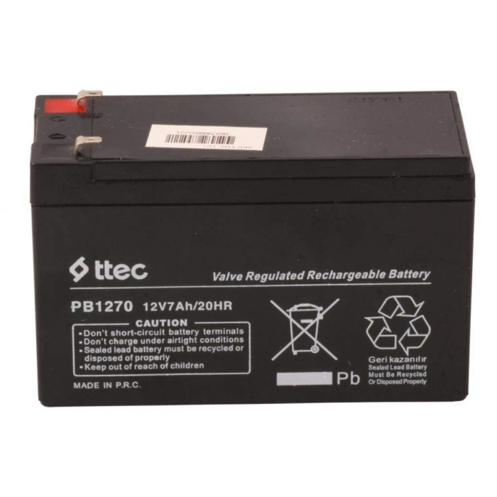 TTEC 12V 7 AH Kuru Bakımsız Akü