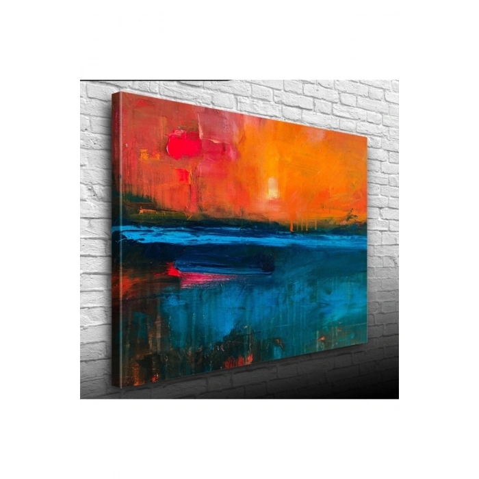 Turuncu Mavi Dekoratif Canvas Tablo (50x70)