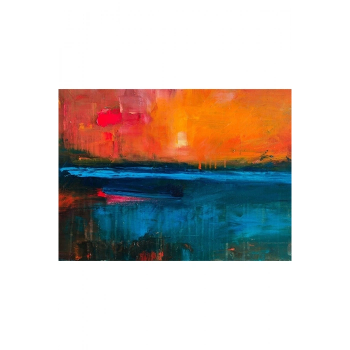 Turuncu Mavi Dekoratif Canvas Tablo (50x70)