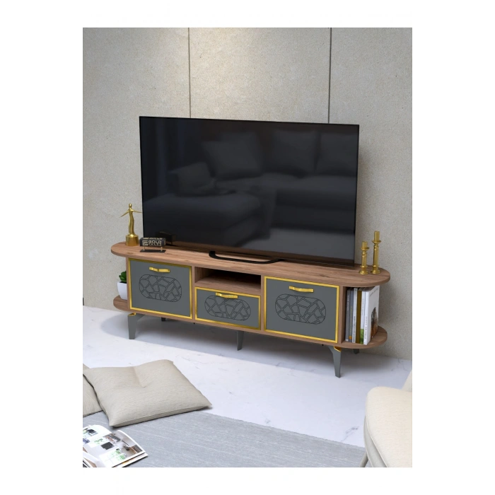 Tv Sehpası Mira 5030 Atlantik Gold 160 Cm 35 Cm 50 Cm