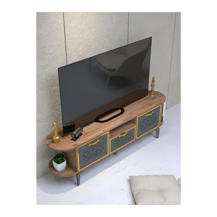 Tv Sehpası Mira 5030 Atlantik Gold 160 Cm 35 Cm 50 Cm
