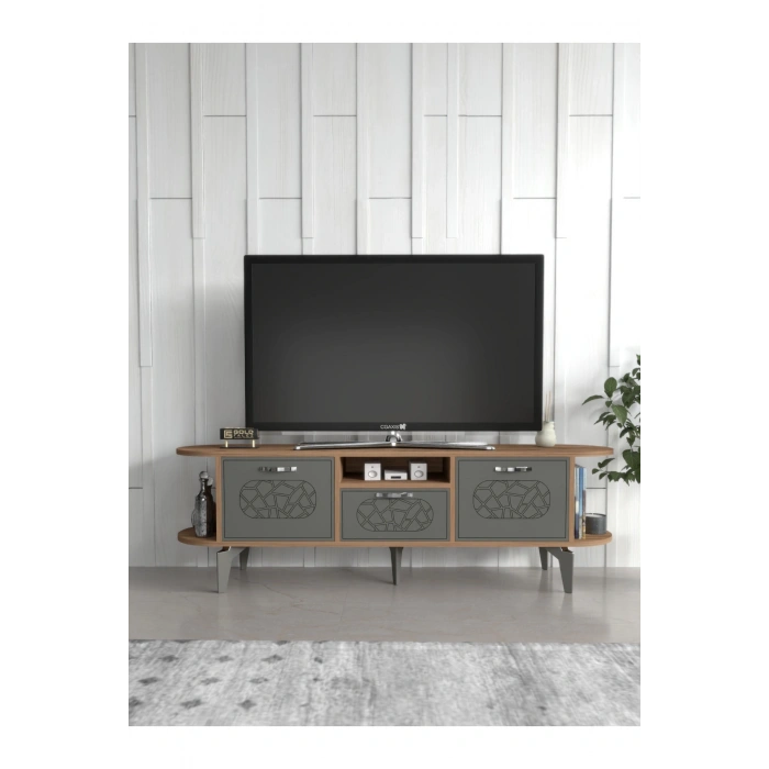 Tv Sehpası Mira Atlantik 5031 Gümüş 160 Cm 35 Cm 50 Cm