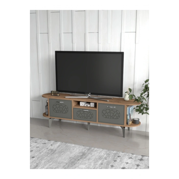Tv Sehpası Mira Atlantik 5031 Gümüş 160 Cm 35 Cm 50 Cm