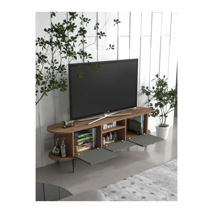 Tv Sehpası Mira Atlantik 5031 Gümüş 160 Cm 35 Cm 50 Cm