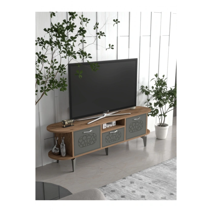 Tv Sehpası Mira Atlantik 5031 Gümüş 160 Cm 35 Cm 50 Cm