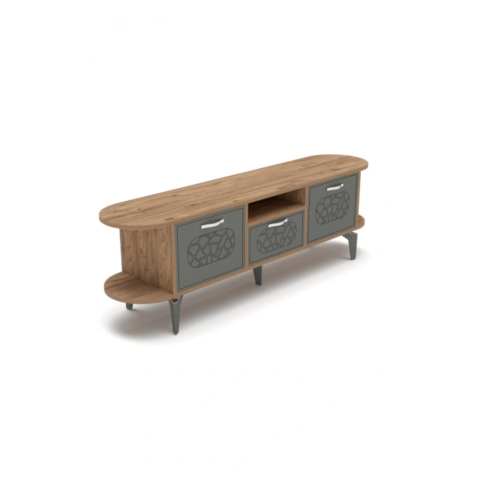 Tv Sehpası Mira Atlantik 5031 Gümüş 160 Cm 35 Cm 50 Cm