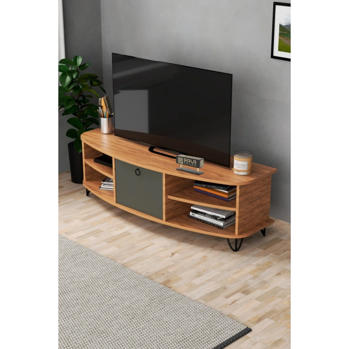 Tv Sehpası Tv Ünitesi 136 Cm Atlantik Çam Antrasit Vienna 5007
