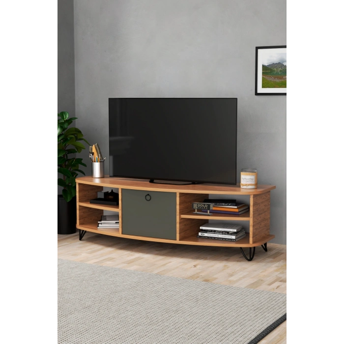 Tv Sehpası Tv Ünitesi 136 Cm Atlantik Çam Antrasit Vienna 5007