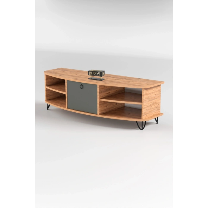 Tv Sehpası Tv Ünitesi 136 Cm Atlantik Çam Antrasit Vienna 5007