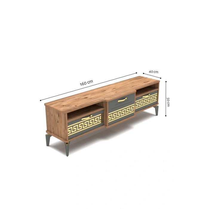 Tv Sehpası Tv Ünitesi 160 Cm Atlantik Çam Gold Mistral 5070