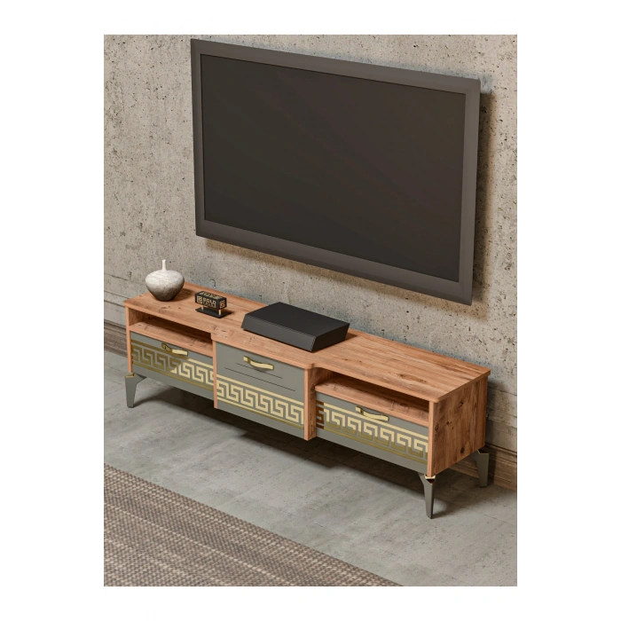 Tv Sehpası Tv Ünitesi 160 Cm Atlantik Çam Gold Mistral 5070
