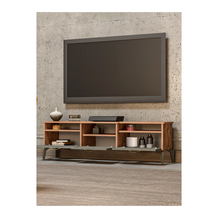 Tv Sehpası Tv Ünitesi 160 Cm Atlantik Çam Gold Mistral 5070