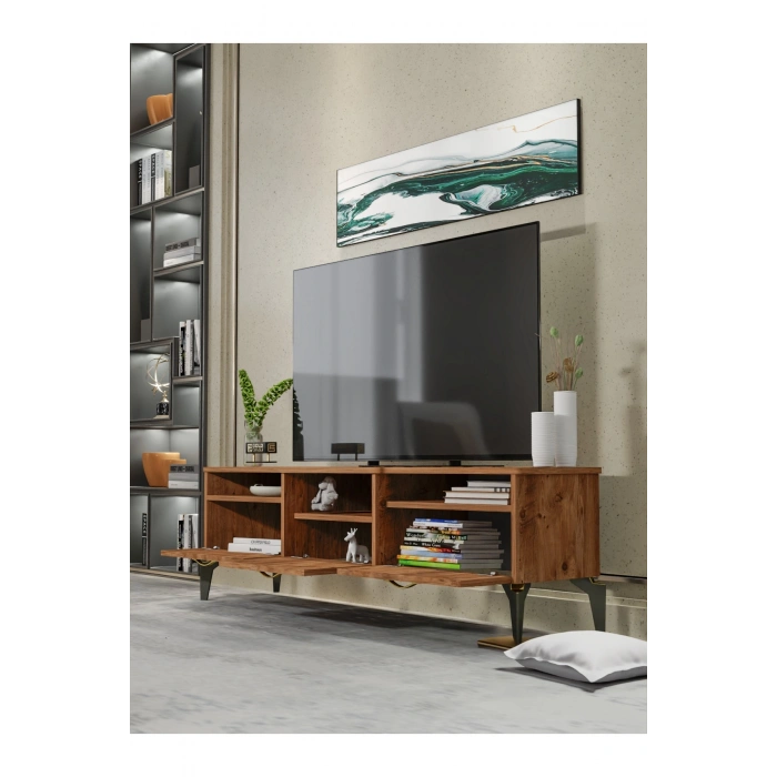 Tv Sehpası Tv Ünitesi 160 Cm Atlantik Çam Gold Mistral 5070