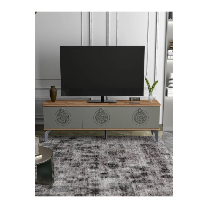 Tv Sehpası Tv Ünitesi Saraylı Atlantik Çam - Antrasit 5061