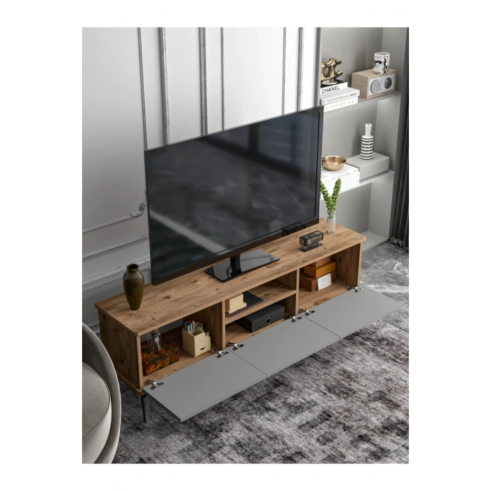 Tv Sehpası Tv Ünitesi Saraylı Atlantik Çam - Antrasit 5061
