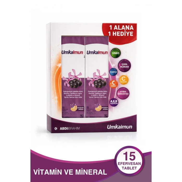 Umkaimun 15 Efervesan Tablet - 1+1 İkincisi Hediye